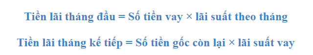 Công thức tính tiền lãi phải trả hàng