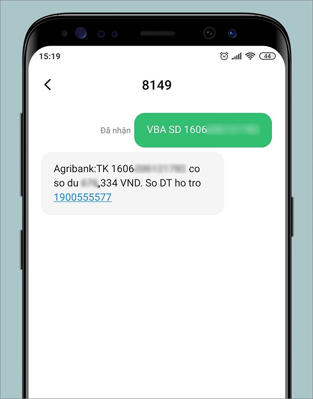 Kiểm tra số tài khoản ngân hàng Agribank qua SMS Banking